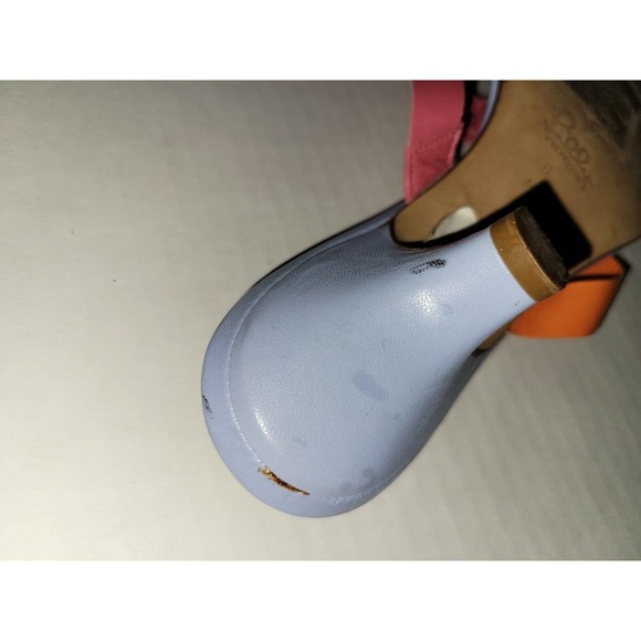 Lilly Pulitzer Leather Flower Sandals Slip On Italy Heel Thong Mule Size 8 - Picture 9 of 9